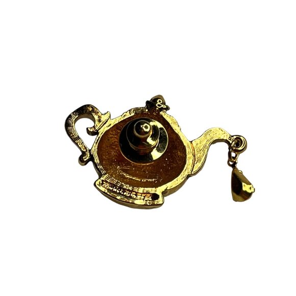 Vintage Brooch Pin Collection: Gold & Silver-Toned Stork With Top Hat Teapot Mod - Picture 8 of 9